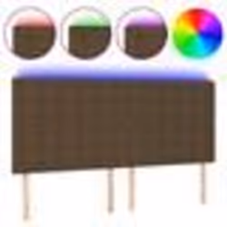 vidaXL Tête de lit à LED Marron foncé 160x5x118/128 cm Tissu