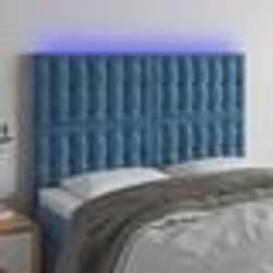vidaXL Tête de lit à LED Bleu foncé 144x5x118/128 cm Velours