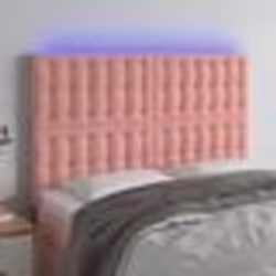 vidaXL Tête de lit à LED Rose 144x5x118/128 cm Velours