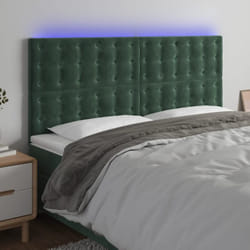 Vidaxl - Tête de lit à led Vert foncé 160x5x118/128 cm Velours