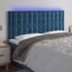 vidaXL Tête de lit à LED Bleu foncé 200x5x118/128 cm Velours