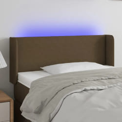vidaXL Tête de lit à LED Marron foncé 83x16x78/88 cm Tissu