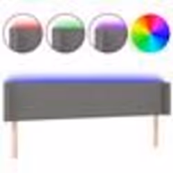 vidaXL Tête de lit à LED Gris foncé 163x16x78/88 cm Tissu