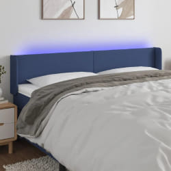 vidaXL Tête de lit à LED 163x16x78/88 cm - Bleu