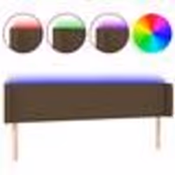 vidaXL Tête de lit à LED Marron foncé 183x16x78/88 cm Tissu