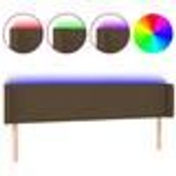 vidaXL Tête de lit à LED Marron foncé 183x16x78/88 cm Tissu