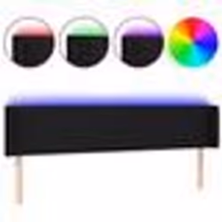 vidaXL Tête de lit à LED Noir 203x16x78/88 cm Tissu