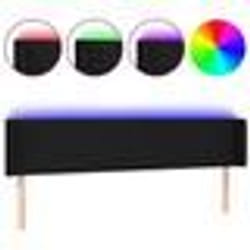 vidaXL Tête de lit à LED Noir 203x16x78/88 cm Tissu