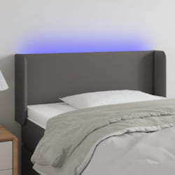 vidaXL Tête de lit à LED Gris 93x16x78/88 cm Similicuir