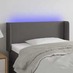 vidaXL Tête de lit à LED Gris 103x16x78/88 cm Similicuir