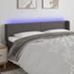 vidaXL Tête de lit à LED Gris 183x16x78/88 cm Similicuir