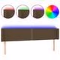 vidaXL Tête de lit à LED Marron foncé 163x16x78/88 cm Tissu