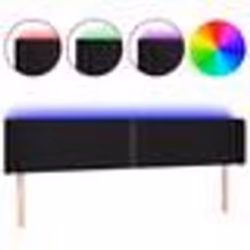 vidaXL Tête de lit à LED Noir 183x16x78/88 cm Tissu