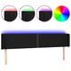vidaXL Tête de lit à LED Noir 183x16x78/88 cm Tissu