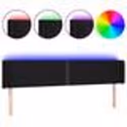 vidaXL Tête de lit à LED Noir 203x16x78/88 cm Tissu