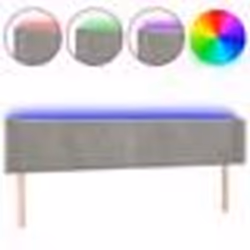 vidaXL Tête de lit à LED Gris clair 183x16x78/88 cm Velours