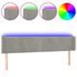 vidaXL Tête de lit à LED Gris clair 183x16x78/88 cm Velours