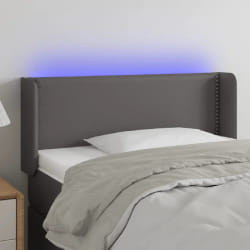 vidaXL Tête de lit à LED Gris 83x16x78/88 cm Similicuir