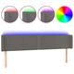 vidaXL Tête de lit à LED Gris 163x16x78/88 cm Similicuir