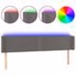 vidaXL Tête de lit à LED Gris 203x16x78/88 cm Similicuir