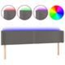 vidaXL Tête de lit à LED Gris 203x16x78/88 cm Similicuir