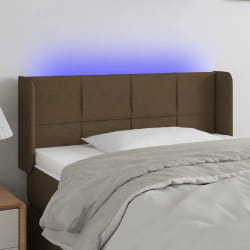 vidaXL Tête de lit à LED Marron foncé 83x16 cm