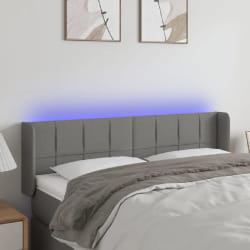 vidaXL Tête de lit à LED Gris foncé