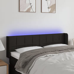 Tête De Lit À Led Noir 147x16x78/88 Cm Tissu Vidaxl
