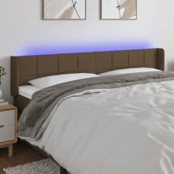 vidaXL Tête de lit à LED - Marron foncé