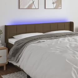 Vidaxl - Tête de lit à led Marron foncé 203x16x78/88 cm Tissu