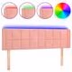 vidaXL Tête de lit à LED Rose 147x16x78/88 cm Velours