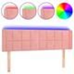 vidaXL Tête de lit à LED Rose 147x16x78/88 cm Velours