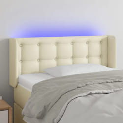 vidaXL Tête de lit à LED Crème 93x16x78/88 cm Similicuir