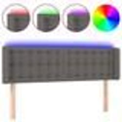 vidaXL Tête de lit à LED Gris 147x16x78/88 cm Similicuir