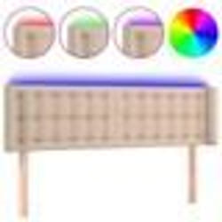 vidaXL Tête de lit à LED Cappuccino 147x16x78/88 cm Similicuir
