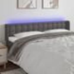 vidaXL Tête de lit à LED Gris 183x16x78/88 cm Similicuir