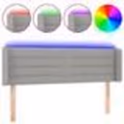 vidaXL Tête de lit à LED Gris clair 147x16x78/88 cm Tissu