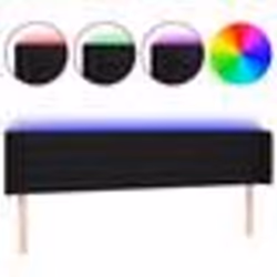 vidaXL Tête de lit à LED Noir 163x16x78/88 cm Tissu