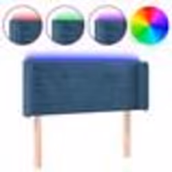 vidaXL Tête de lit à LED Bleu foncé 103x16x78/88 cm Velours