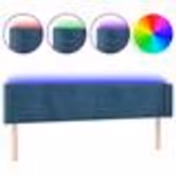 vidaXL Tête de lit à LED Bleu foncé 163x16x78/88 cm Velours