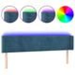 vidaXL Tête de lit à LED Bleu foncé 163x16x78/88 cm Velours