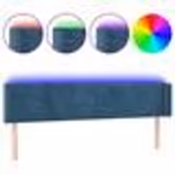 vidaXL Tête de lit à LED Bleu foncé 183x16x78/88 cm Velours