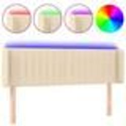 vidaXL Tête de lit à LED Crème 147x16x78/88 cm Tissu