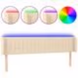 vidaXL Tête de lit à LED Crème 163x16x78/88 cm Tissu