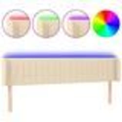 vidaXL Tête de lit à LED Crème 163x16x78/88 cm Tissu