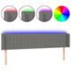 vidaXL Tête de lit à LED Gris foncé 183x16x78/88 cm Tissu