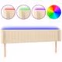 vidaXL Tête de lit à LED Crème 183x16x78/88 cm Tissu