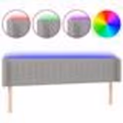 vidaXL Tête de lit à LED Gris clair 203x16x78/88 cm Tissu