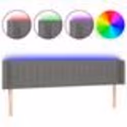 vidaXL Tête de lit à LED Gris foncé 203x16x78/88 cm Tissu