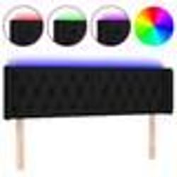 vidaXL Tête de lit à LED Noir 147x16x78/88 cm Tissu